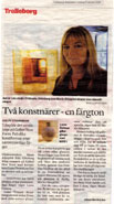 Artikel om Marie Almqvist i Trelleborg Allehanda, 2007